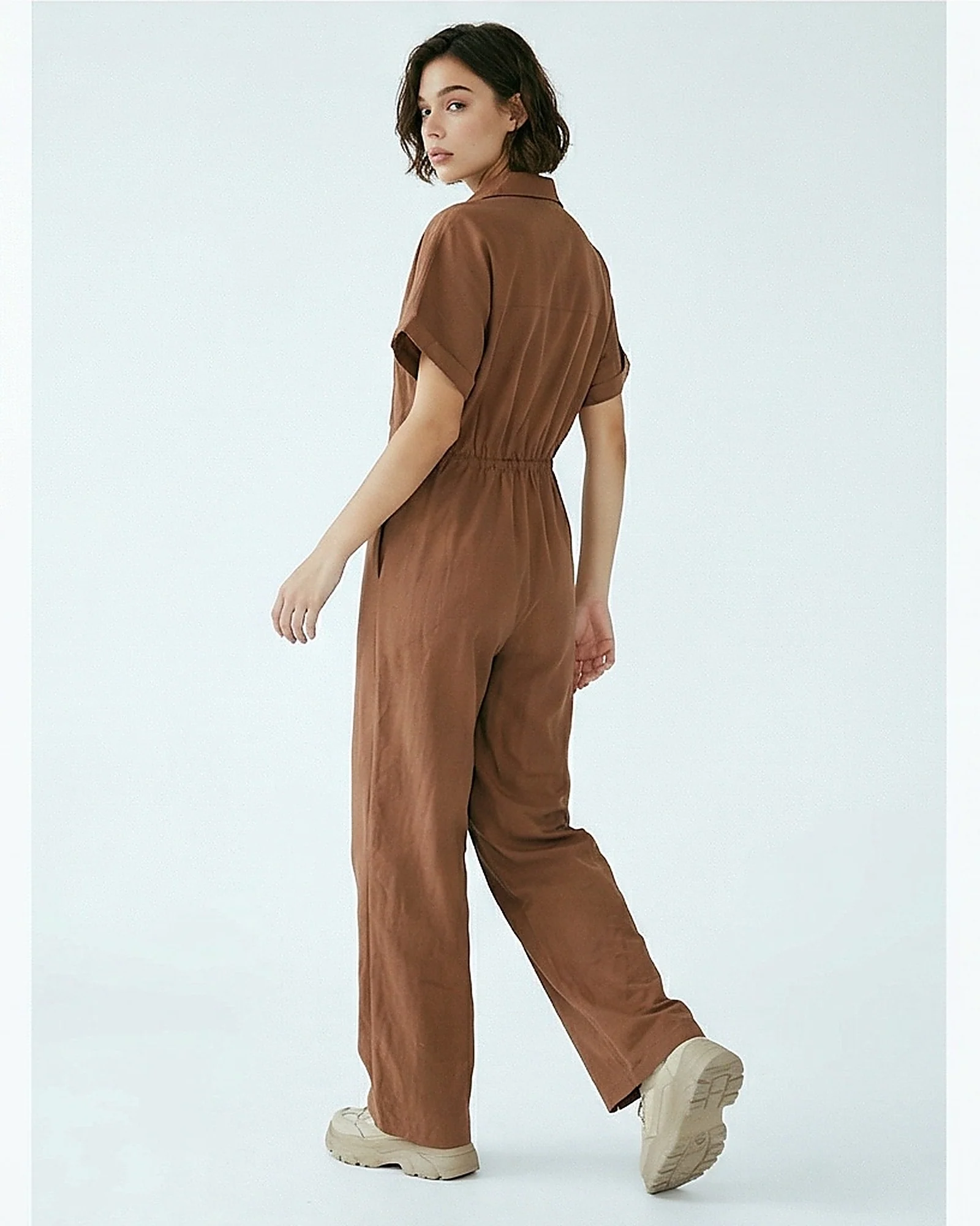 Earthy Zip-Front Utility Jumpsuit - R216760 - Image 4