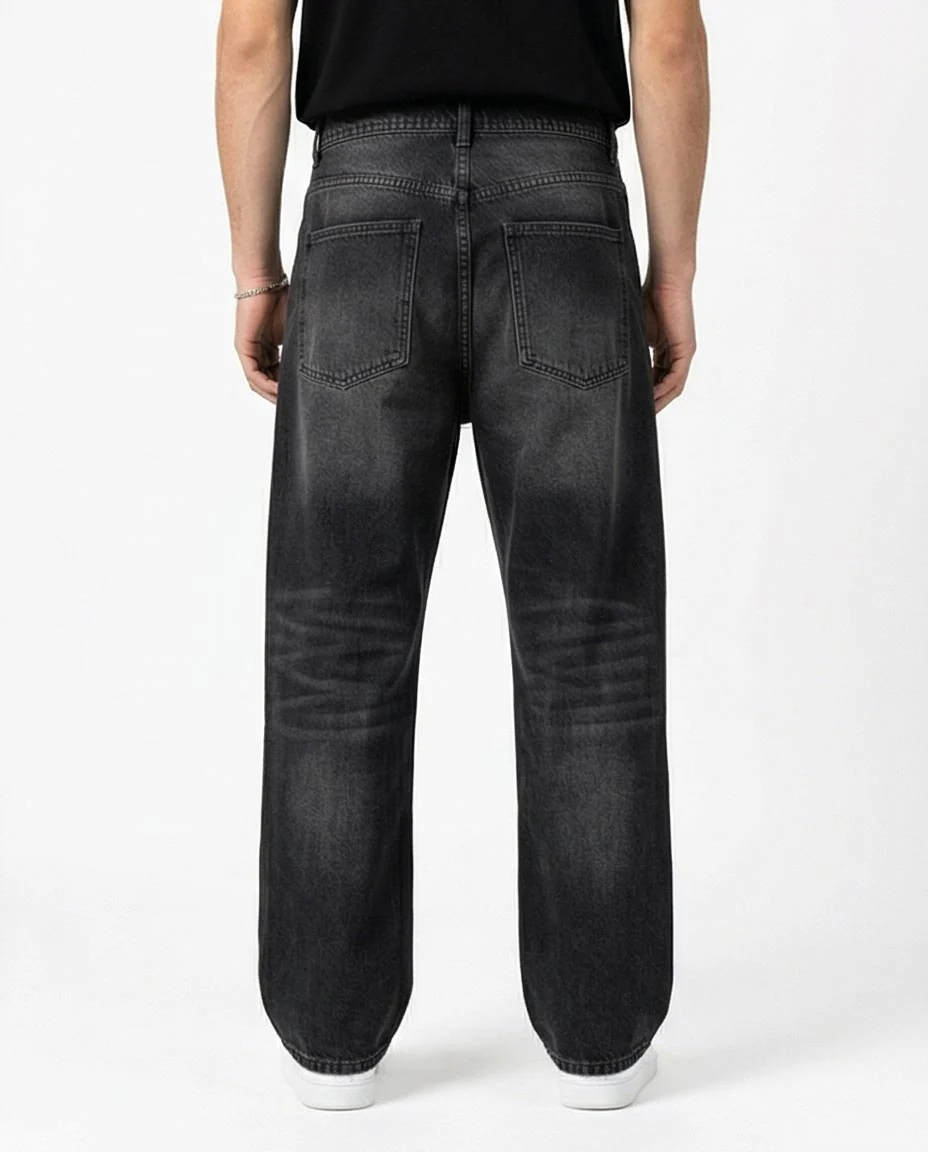 Ravin Washed Black Wide-Leg Relaxed Denim Jeans - R217111 - Image 2