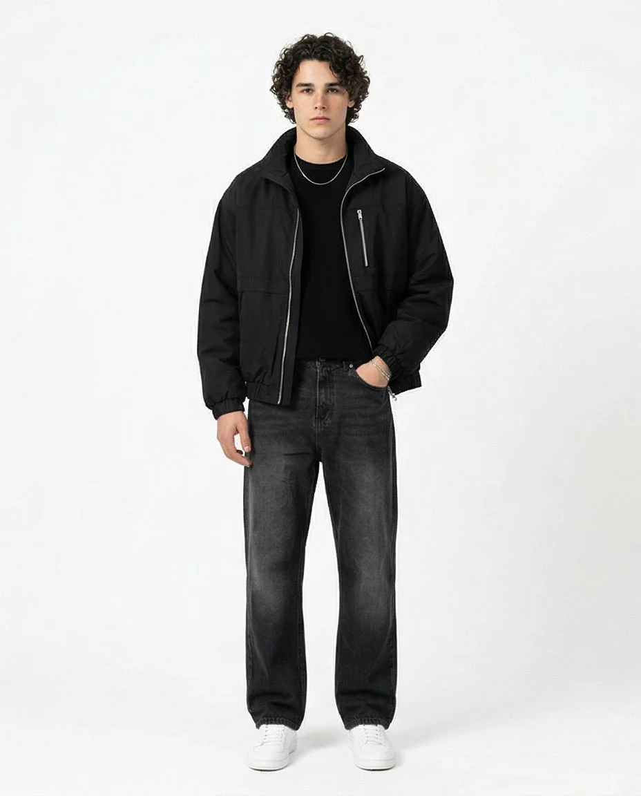 Ravin Washed Black Wide-Leg Relaxed Denim Jeans - R217111 - Image 3