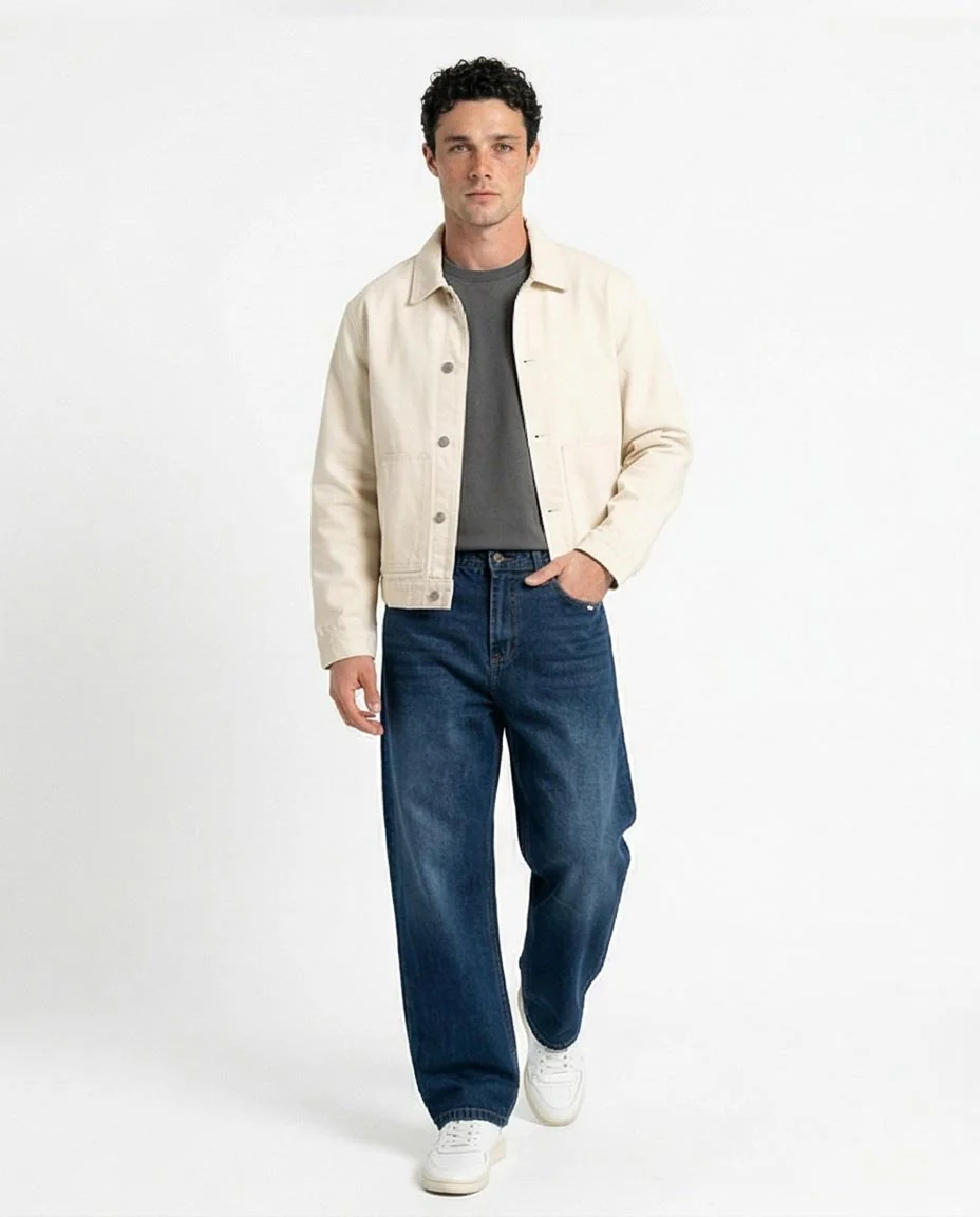 Ravin Men's Dark Wash Relaxed Wide-Leg Denim Jeans - R217112 - Image 4