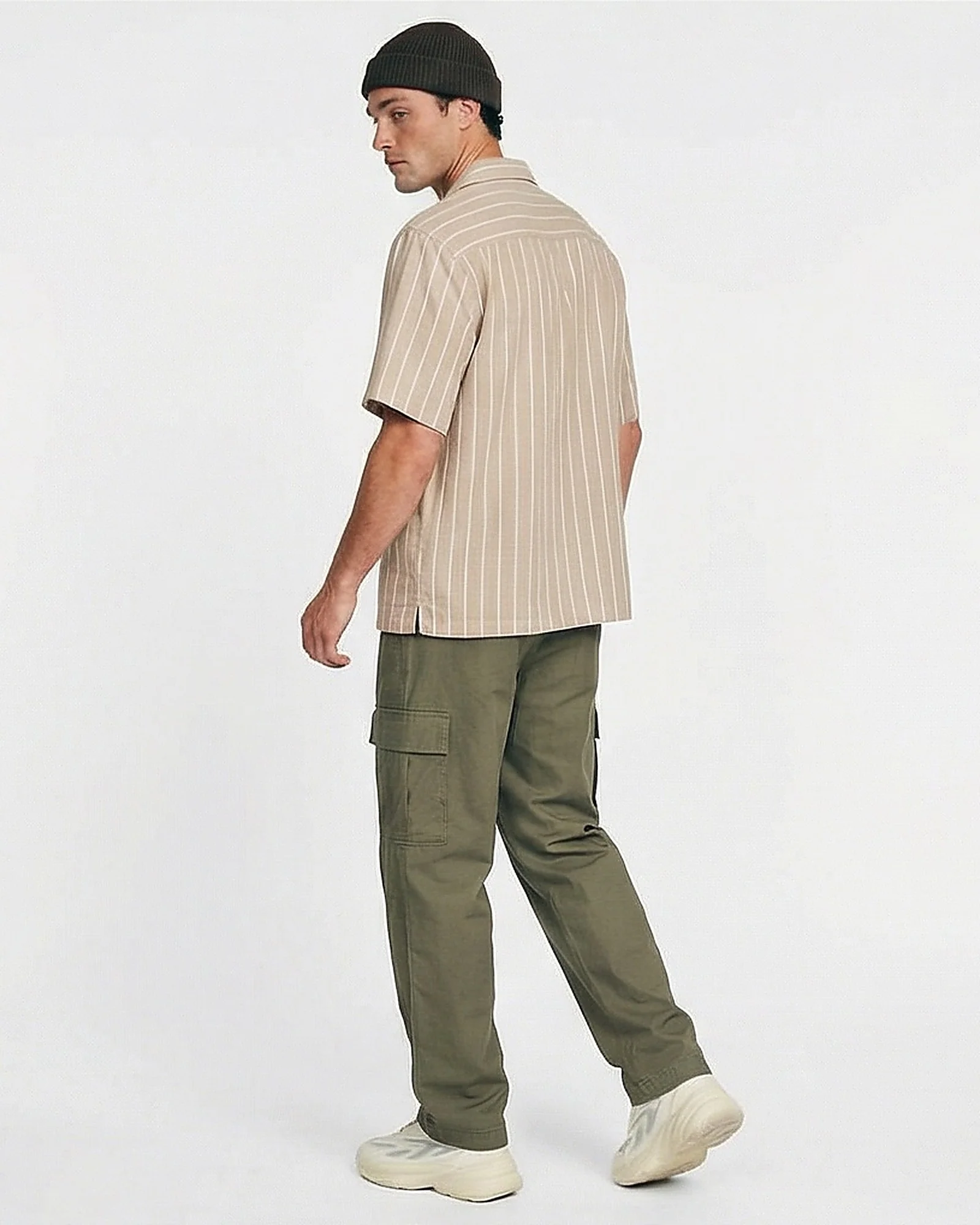 Sand Pinstripe Relaxed Fit Resort Shirt - R217162 - Image 4