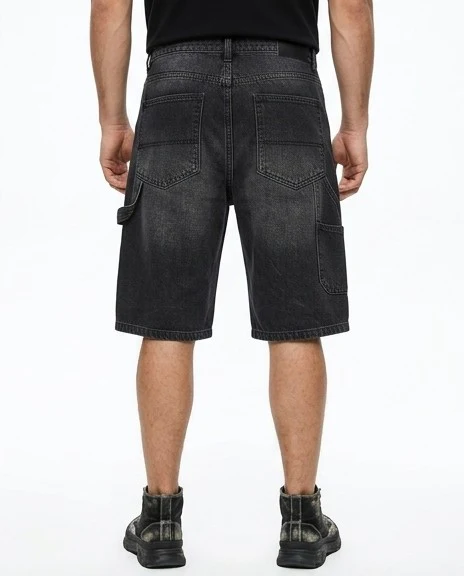 Modern Explorer Washed Black Denim Cargo Shorts - R217184 - Image 2