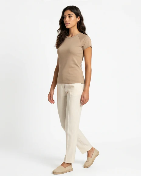 Camel Raglan Sleeve Slim Fit Jersey Tee - R217416 - Image 4