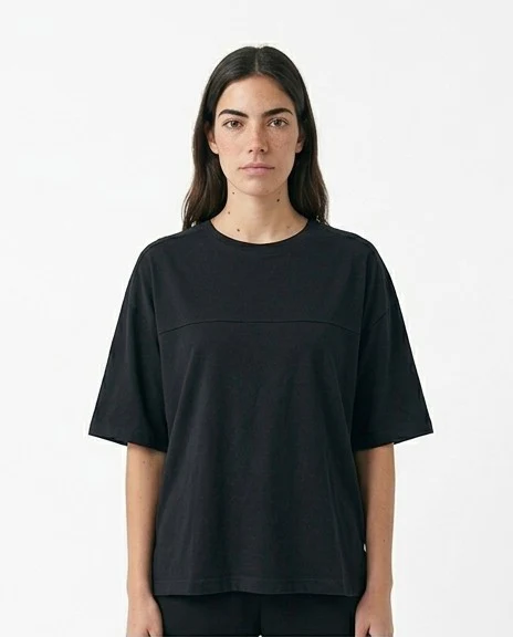 Seam-Detail Oversized Boxy Tee in Noir - R217435 - Image 3