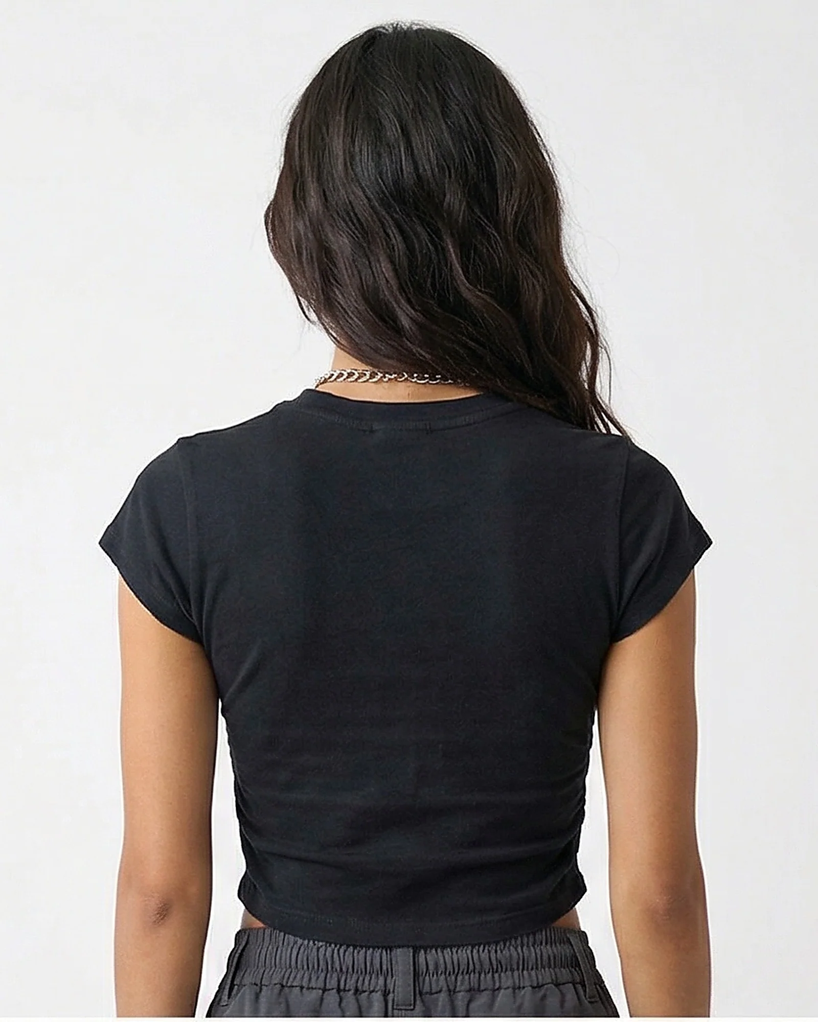 Midnight Black Cropped Essential Baby Tee - R217436 - Image 2