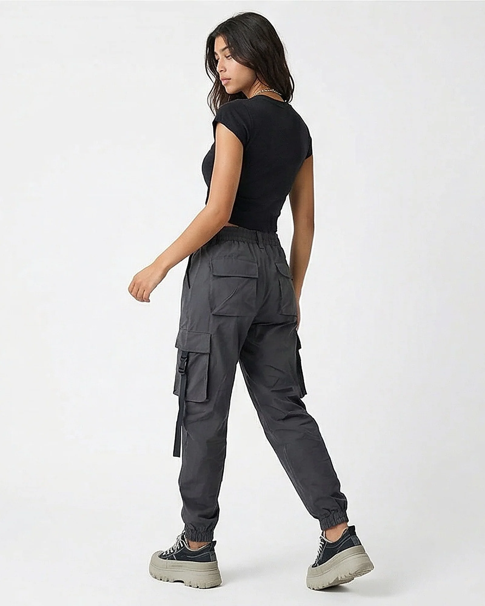Midnight Black Cropped Essential Baby Tee - R217436 - Image 4