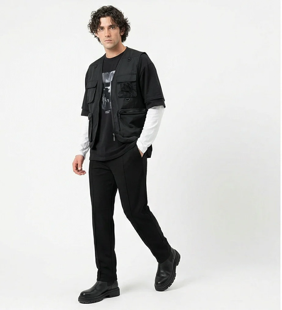 Black Pintuck Tailored Joggers - R217630 - Image 3