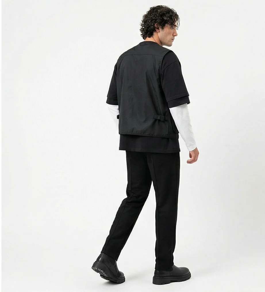 Black Pintuck Tailored Joggers - R217630 - Image 4