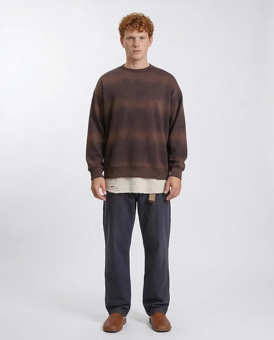 R214927 Ravin "Acid-Haze" Oversized Crewneck Sweater – Earth Gradient - Image 3