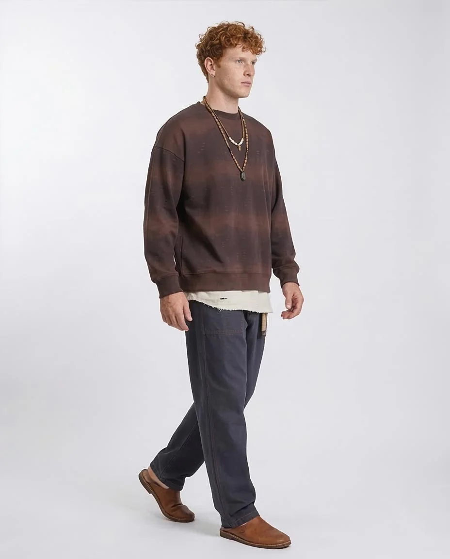 R214927 Ravin "Acid-Haze" Oversized Crewneck Sweater – Earth Gradient - Image 5