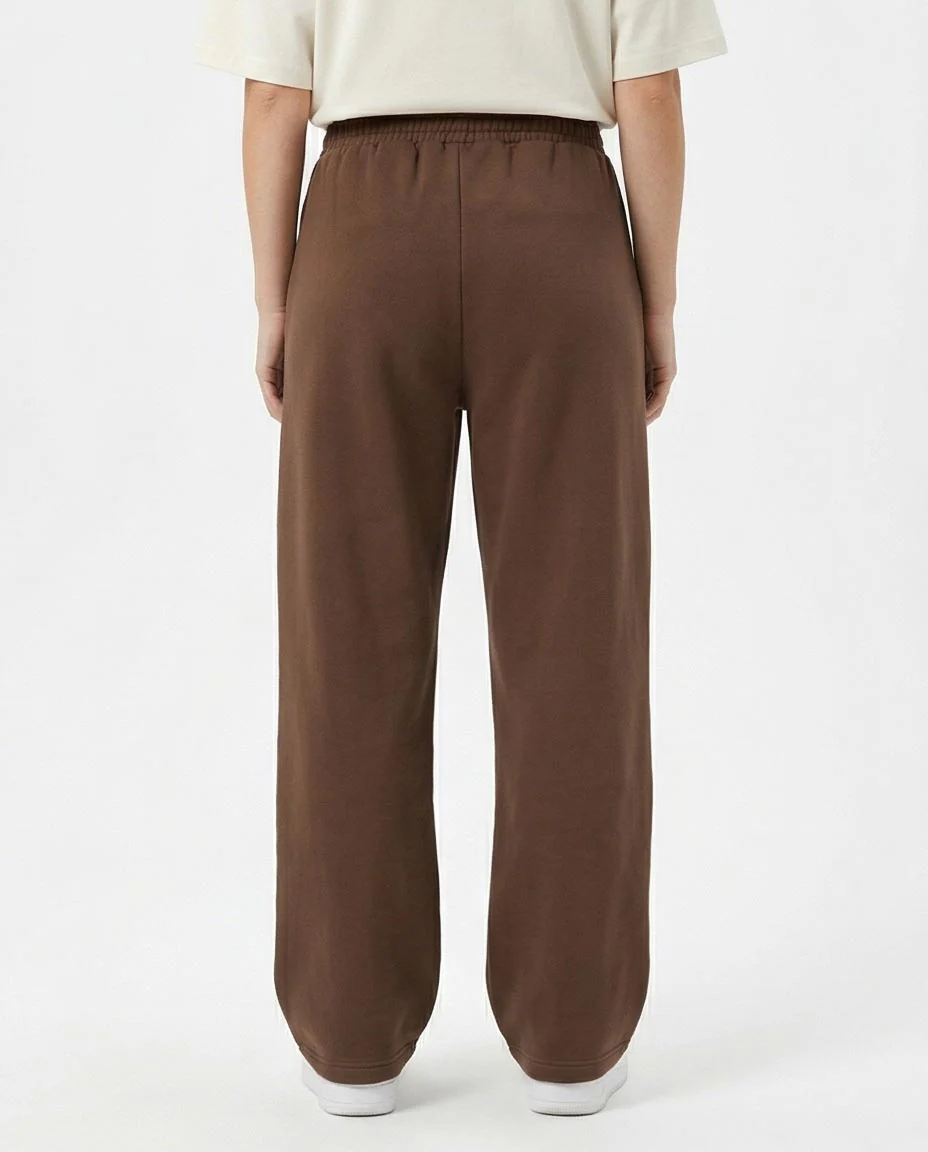 Ravin Wide-Leg Heavyweight Fleece Trousers in Chocolate Brown - R217328 - Image 2
