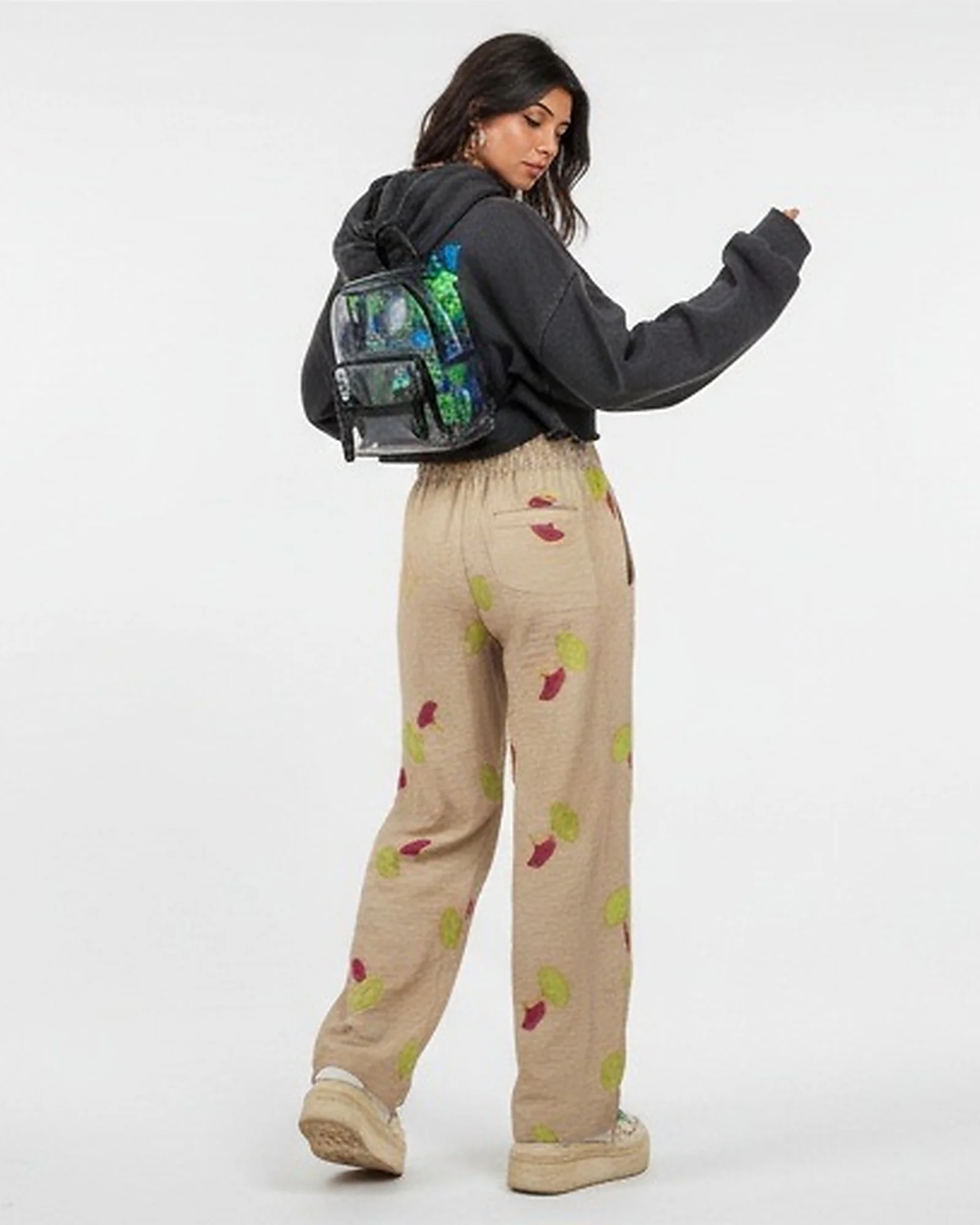 Ravin Ginkgo Leaf Embroidered Plissé Wide-Leg Pants - R216945 - Image 5