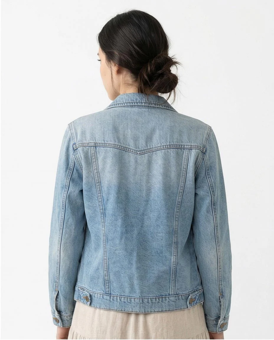 Ravin Women’s Light Wash Distressed Denim Jacket – Artisanal Relaxed Fit - R215383 - Image 2