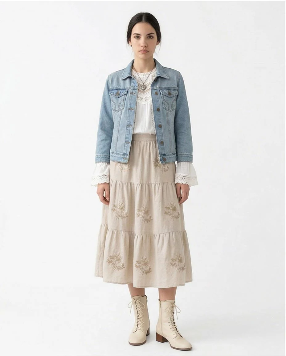 Ravin Women’s Light Wash Distressed Denim Jacket – Artisanal Relaxed Fit - R215383 - Image 3