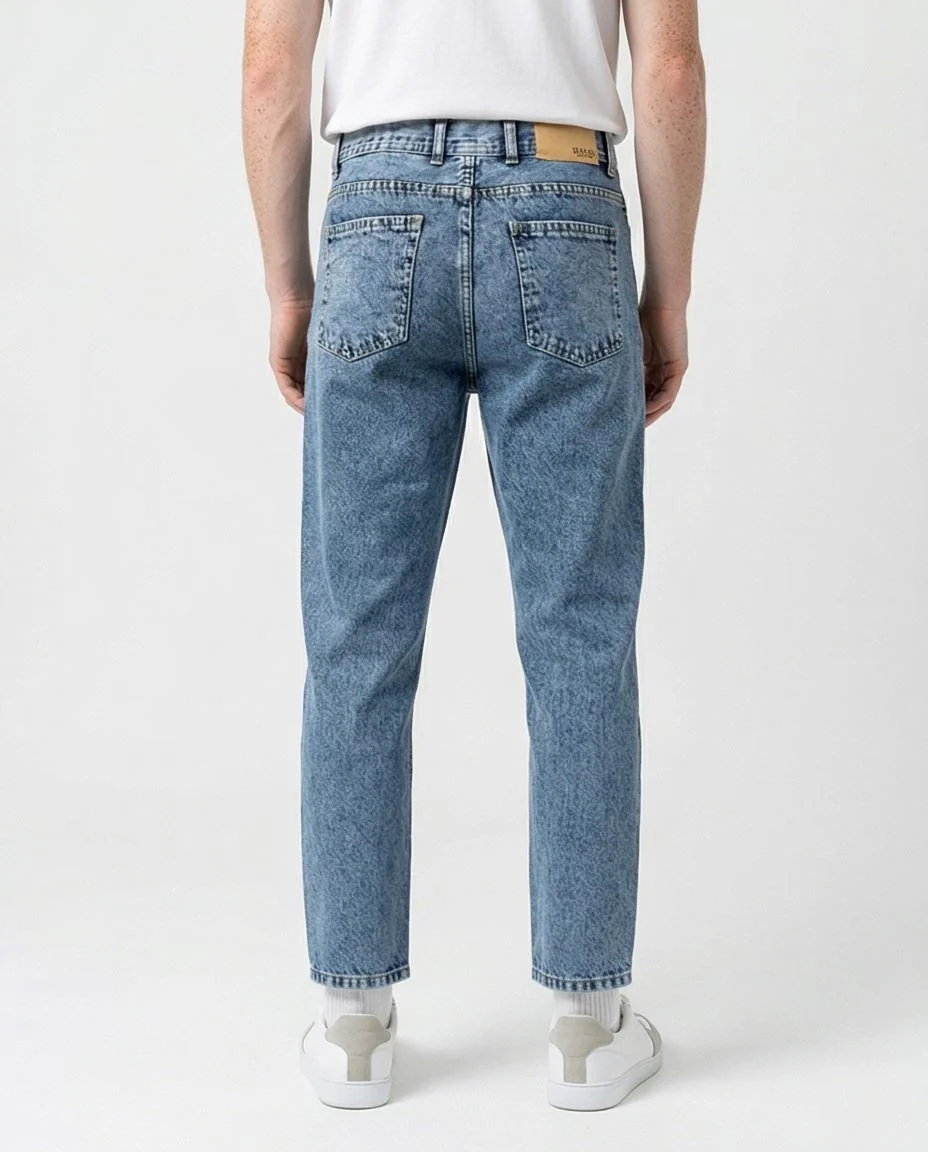 Ravin Men’s Acid-Wash Tapered Slim Jeans – Light Blue Vintage Stone - O192756 - Image 2