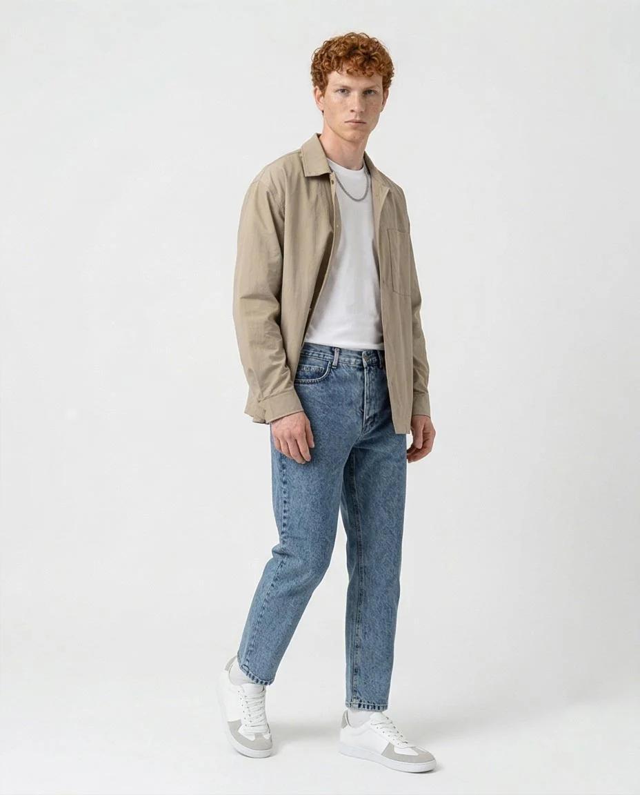 Ravin Men’s Acid-Wash Tapered Slim Jeans – Light Blue Vintage Stone - O192756 - Image 4