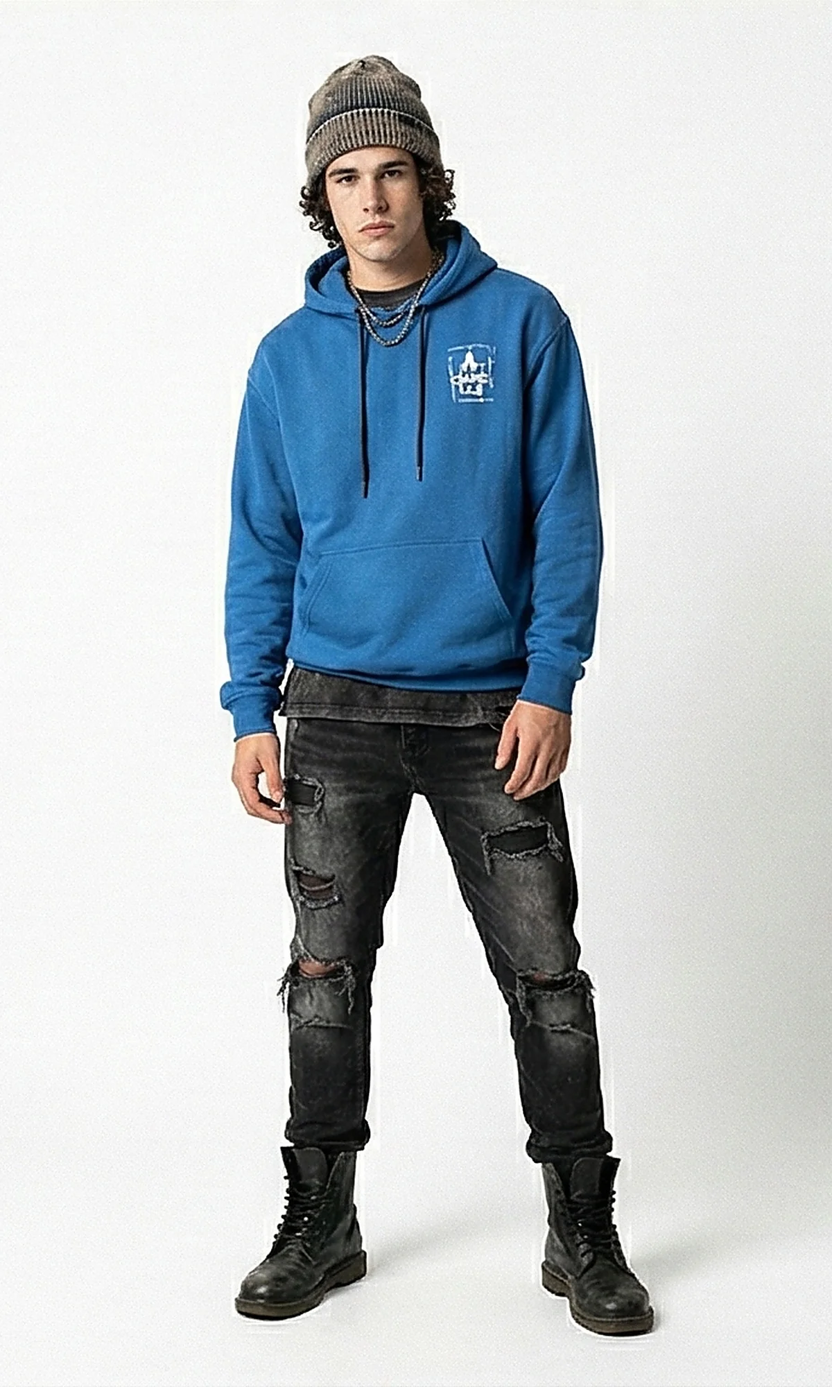 Ravin Men's Blue Graphic Print Pullover Hoodie - Image 3