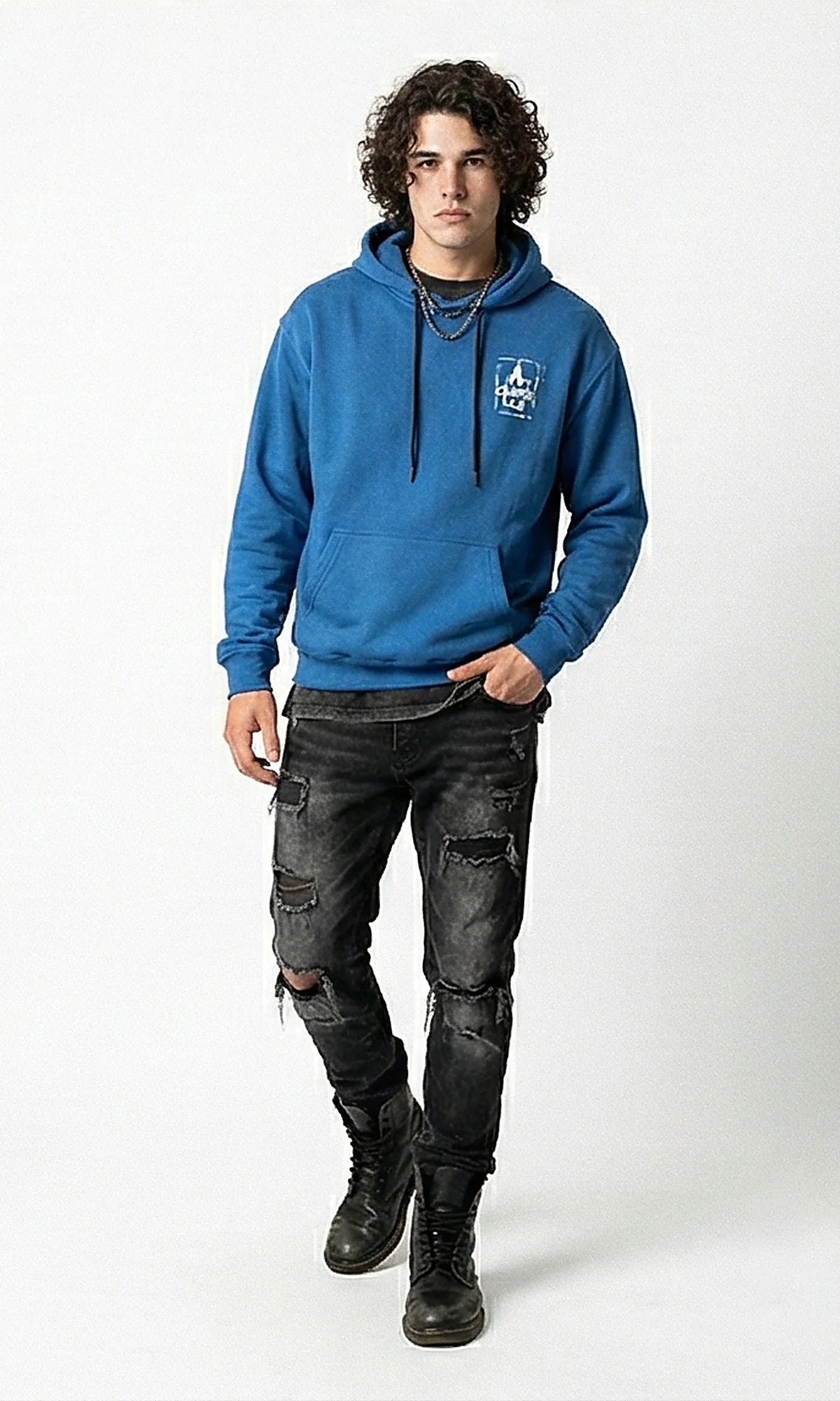 Ravin Men's Blue Graphic Print Pullover Hoodie - Image 4