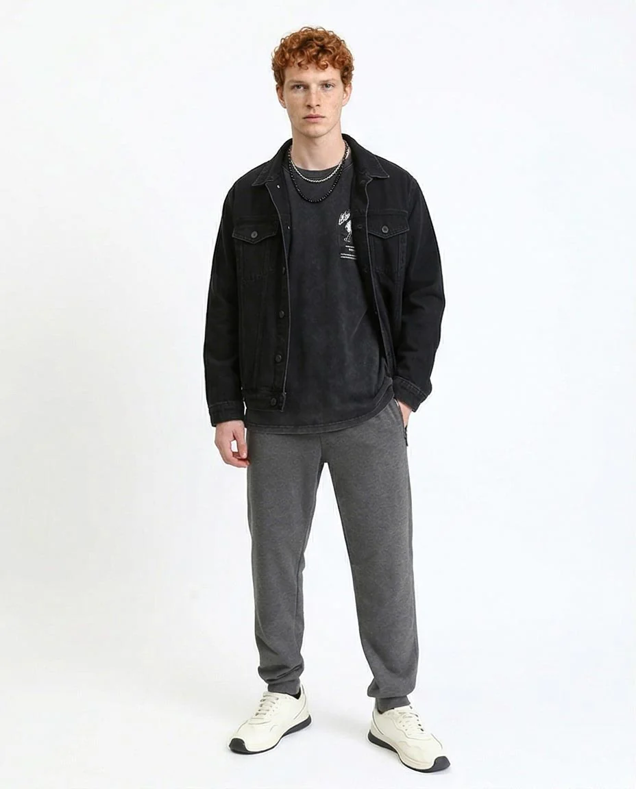 Ravin Men's Charcoal Grey Marl Utility Joggers with Zippered Detail - R210690 - Image 3