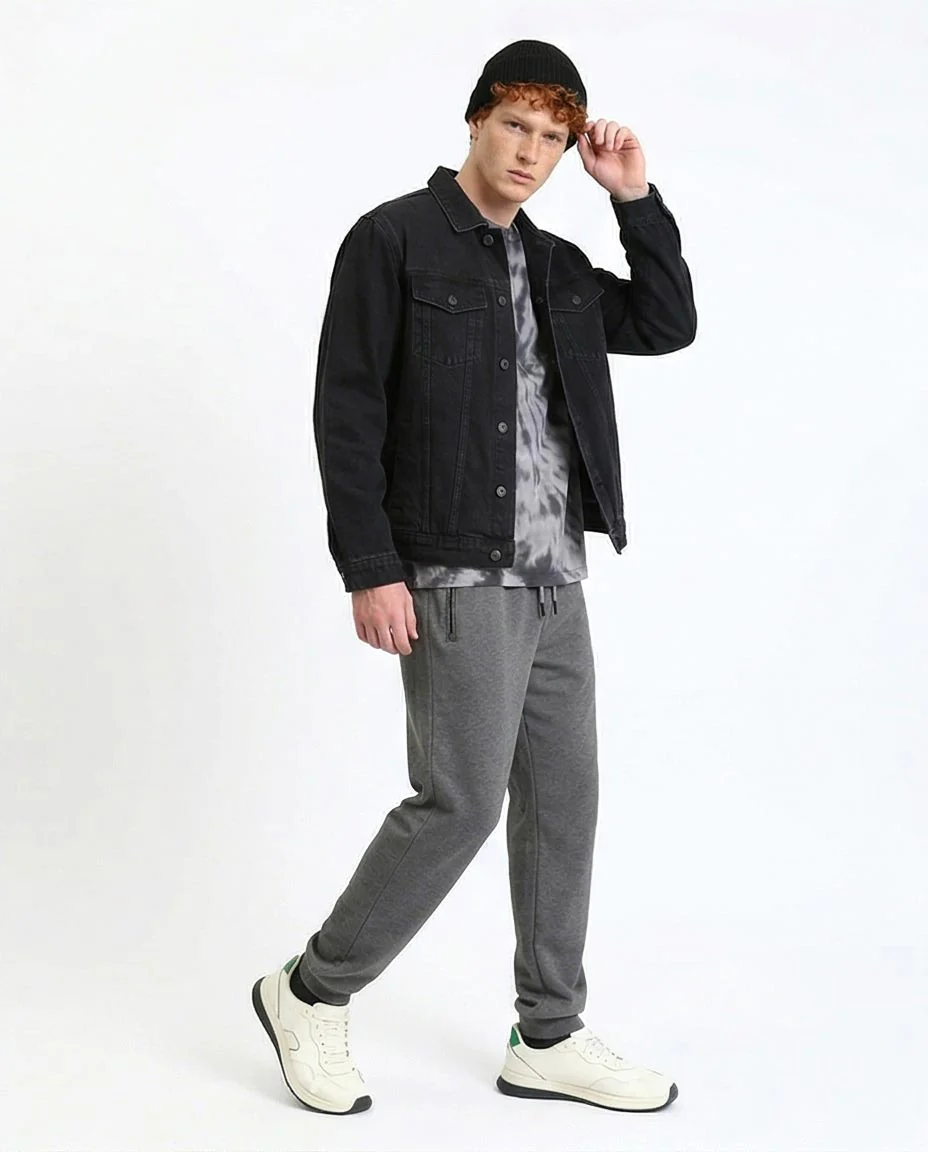 Ravin Men's Charcoal Grey Marl Utility Joggers with Zippered Detail - R210690 - Image 4