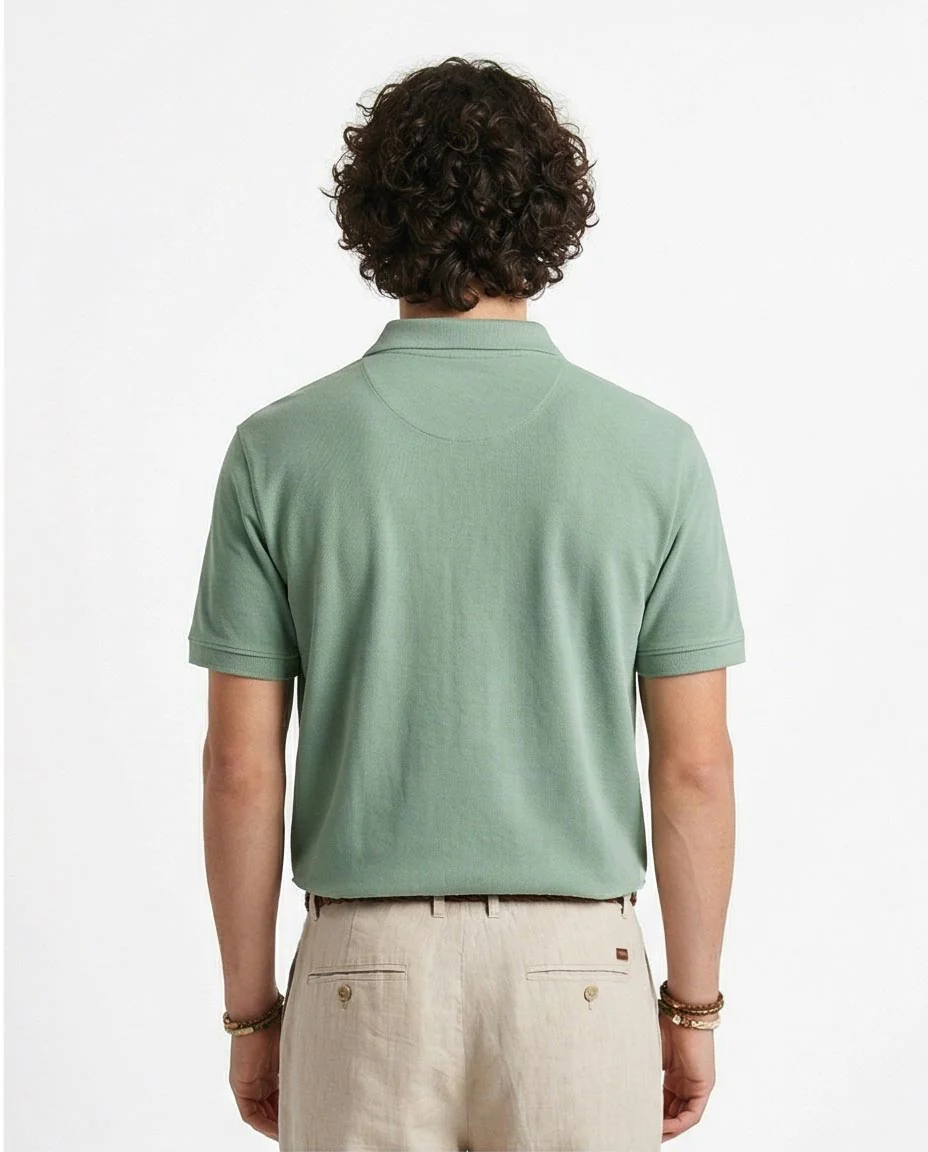 Ravin Men's Classic Piqué Polo Shirt – Moss Green - R206494 - Image 2