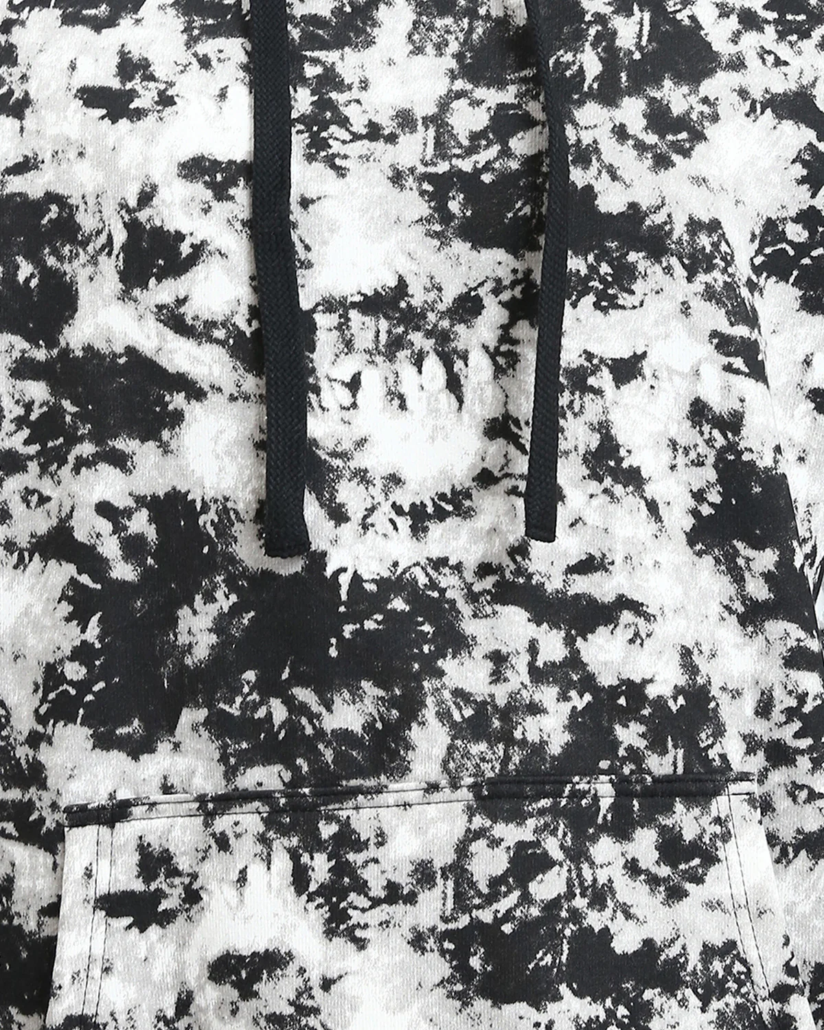 Ravin Men's Monochrome Abstract Splatter Knit Hoodie - Black & White - R214519 - Image 4