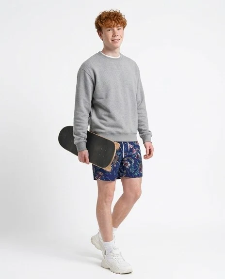 Ravin Men's Navy Botanical Print Board Shorts - O191445 - Image 3