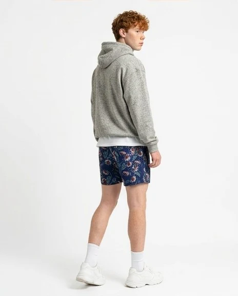 Ravin Men's Navy Botanical Print Board Shorts - O191445 - Image 4