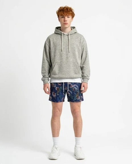 Ravin Men's Navy Botanical Print Board Shorts - O191445 - Image 6