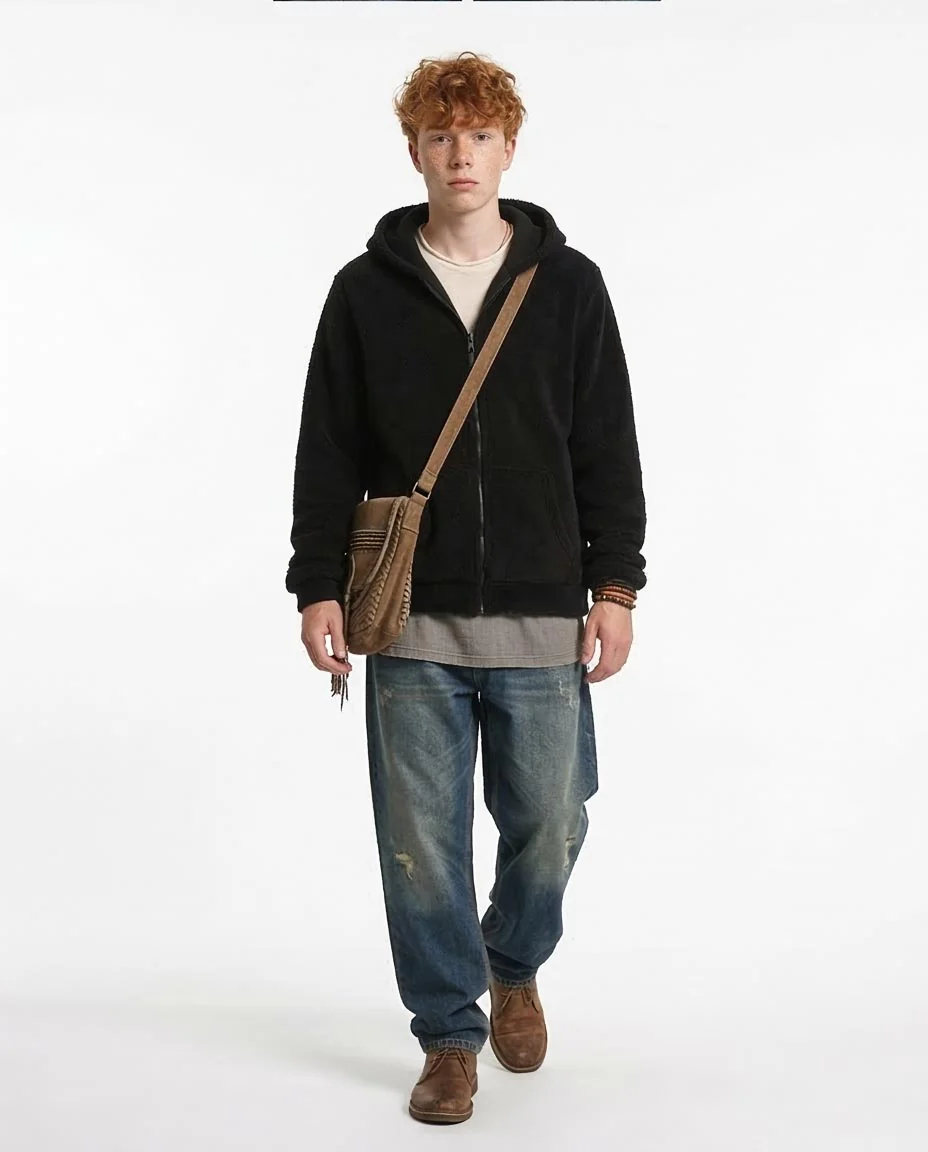 Ravin Men's Plush Sherpa Zip-Up Hoodie – Black - R212109 - Image 3