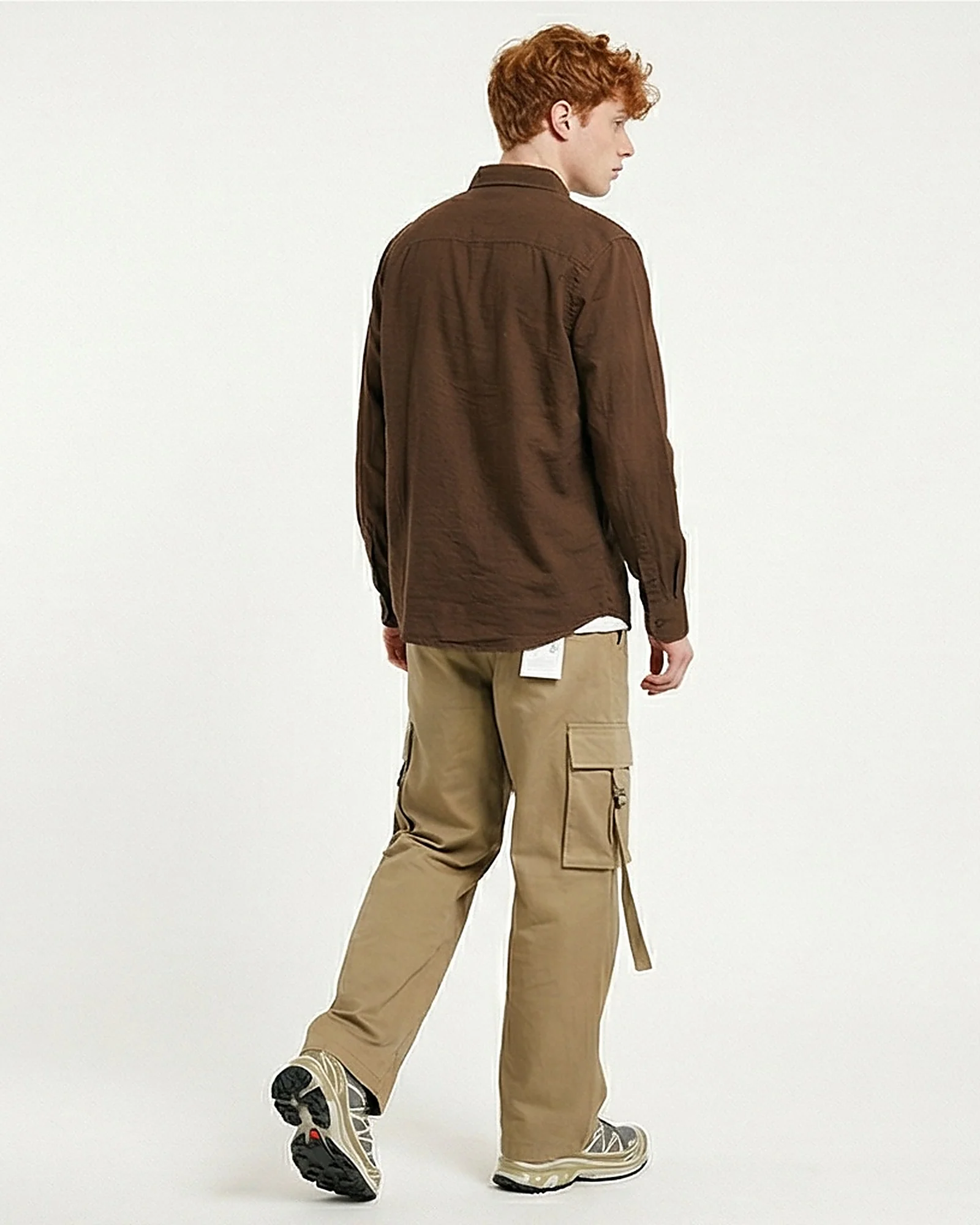 Ravin Men's Premium Linen-Blend Button-Down Shirt – Taupe - R217439 - Image 5