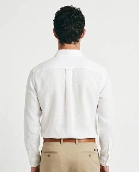 Ravin Men's Premium Linen-Blend Button-Down Shirt – Optic White - R217438 - Image 2