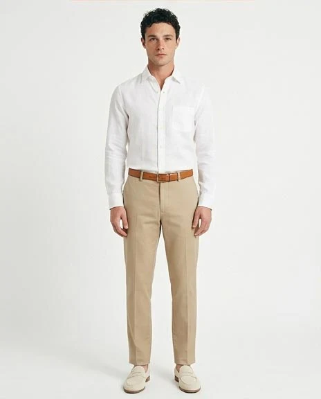 Ravin Men's Premium Linen-Blend Button-Down Shirt – Optic White - R217438 - Image 3