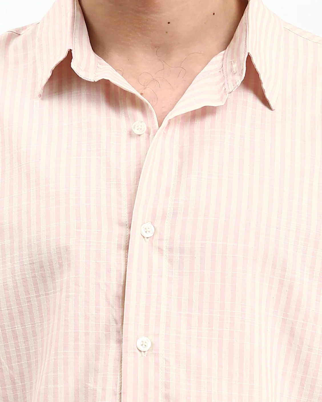 Ravin Men's Relaxed Fit Striped Linen-Blend Shirt – Light Pink - R211678 - Image 4