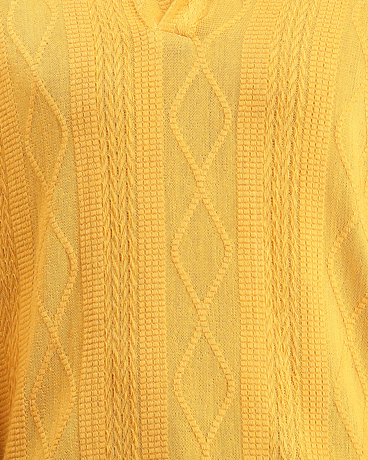 Ravin Men’s Relaxed-Fit Textured Cable-Knit Polo Shirt – Mustard Yellow - R214890 - Image 4