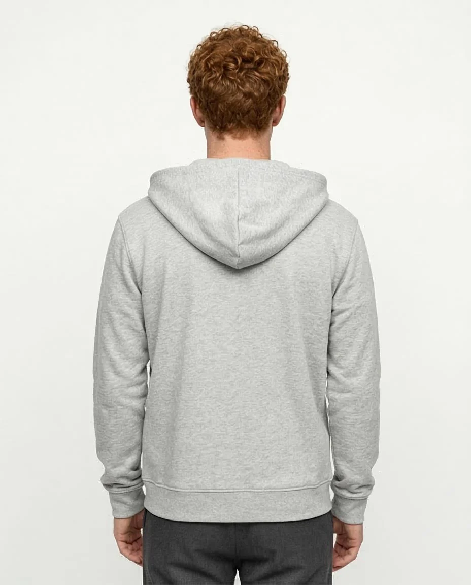Ravin Men’s Summer Melton Drop-Shoulder Full-Zip Hoodie – Heather Grey - R214217 - Image 2