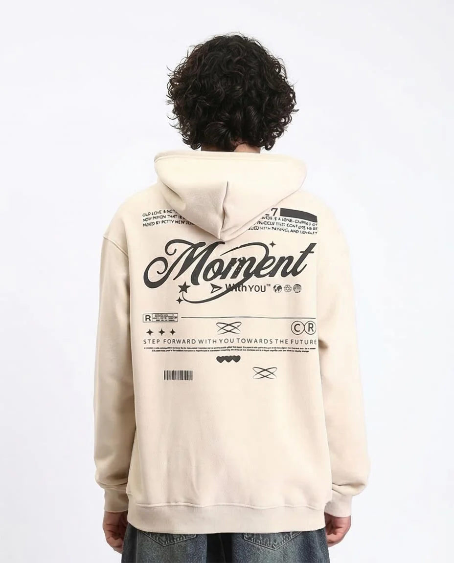 Ravin | "Moment" Oversized Graphic Hoodie – Sandstone - R208842 - Image 2