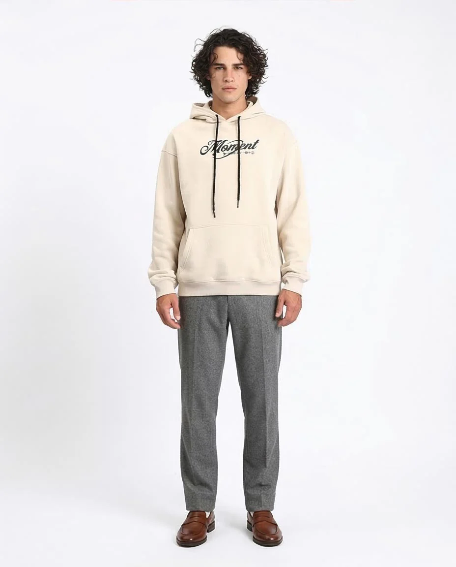 Ravin | "Moment" Oversized Graphic Hoodie – Sandstone - R208842 - Image 3