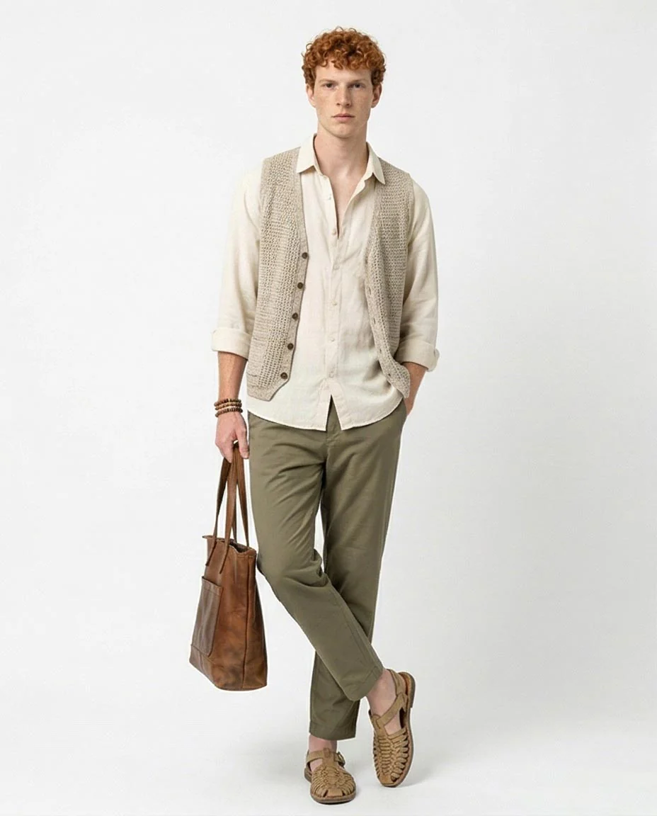 Ravin Olive Relaxed-Fit Drawstring Trousers in Cotton-Blend - O202901 - Image 3