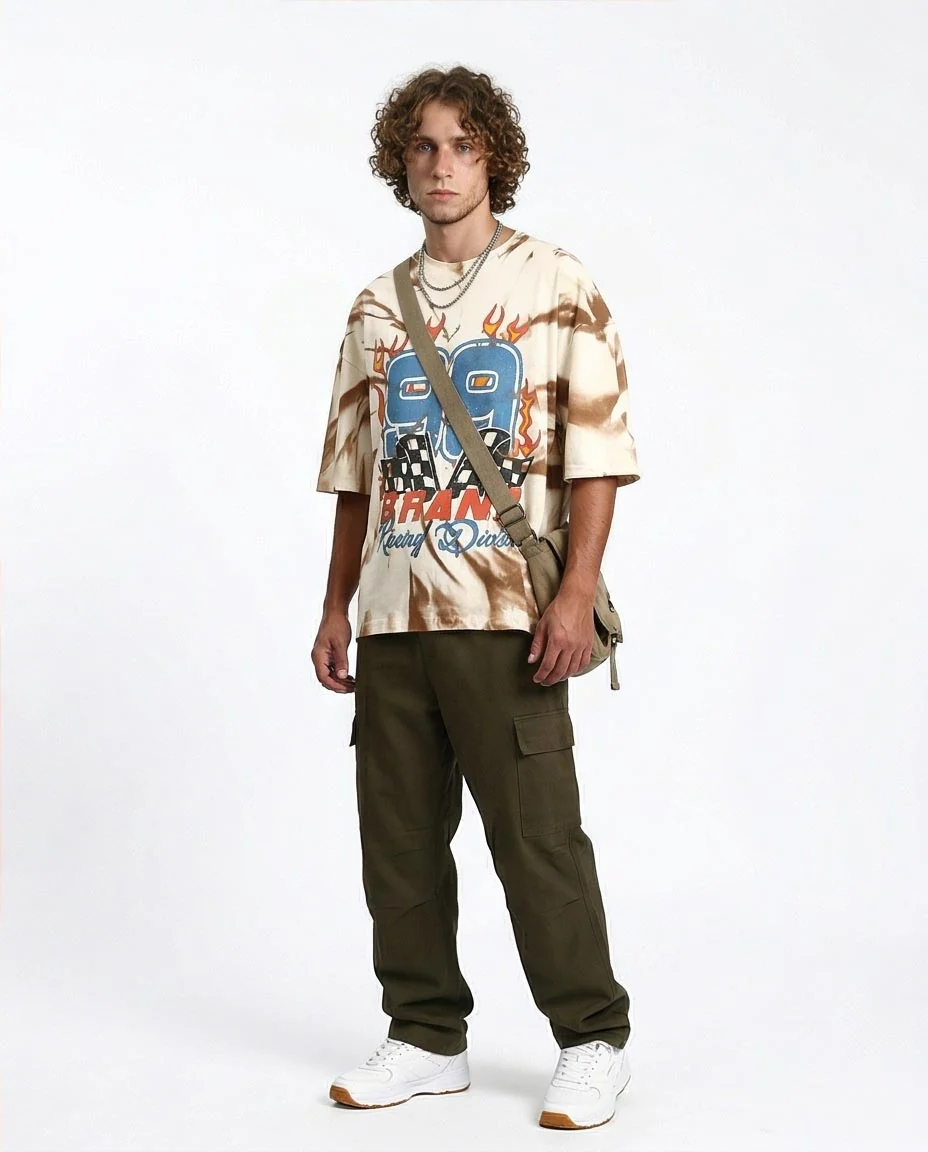 Ravin Oversized "99 Brand" Racing Graphic Tie-Dye T-Shirt - R207469 - Image 4