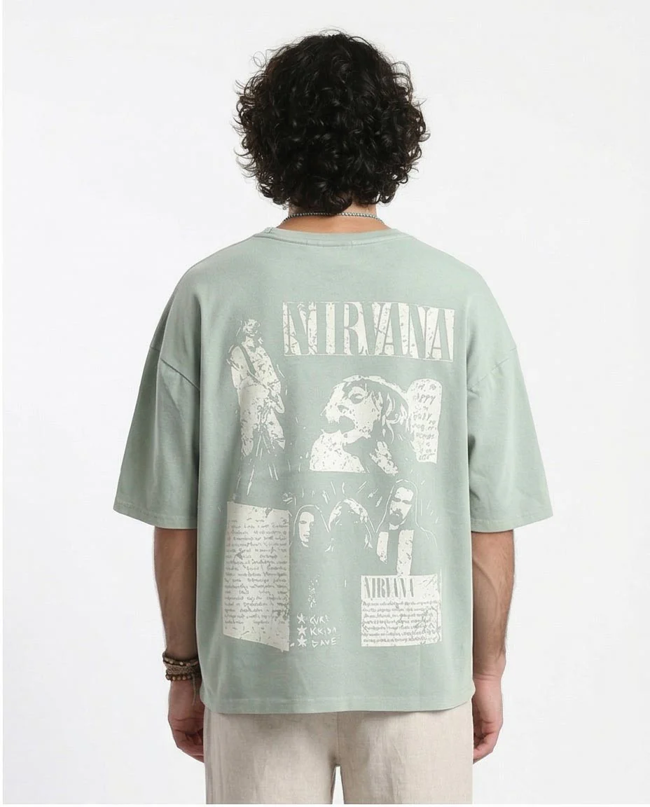 Ravin Oversized Sage Nirvana Graphic T-Shirt - R206746 - Image 2