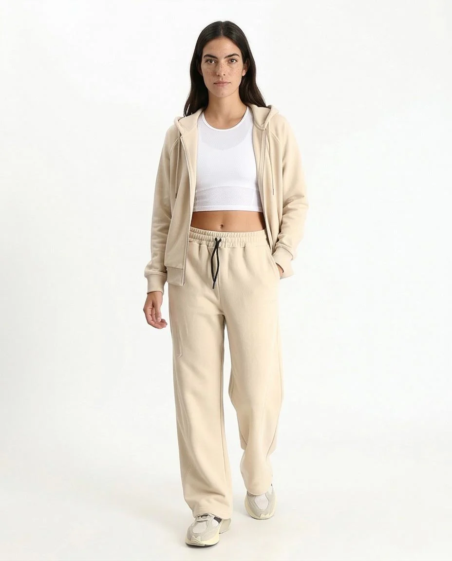 Ravin Premium Wide-Leg Fleece Sweatpants - Oatmeal Beige - R213762 - Image 5