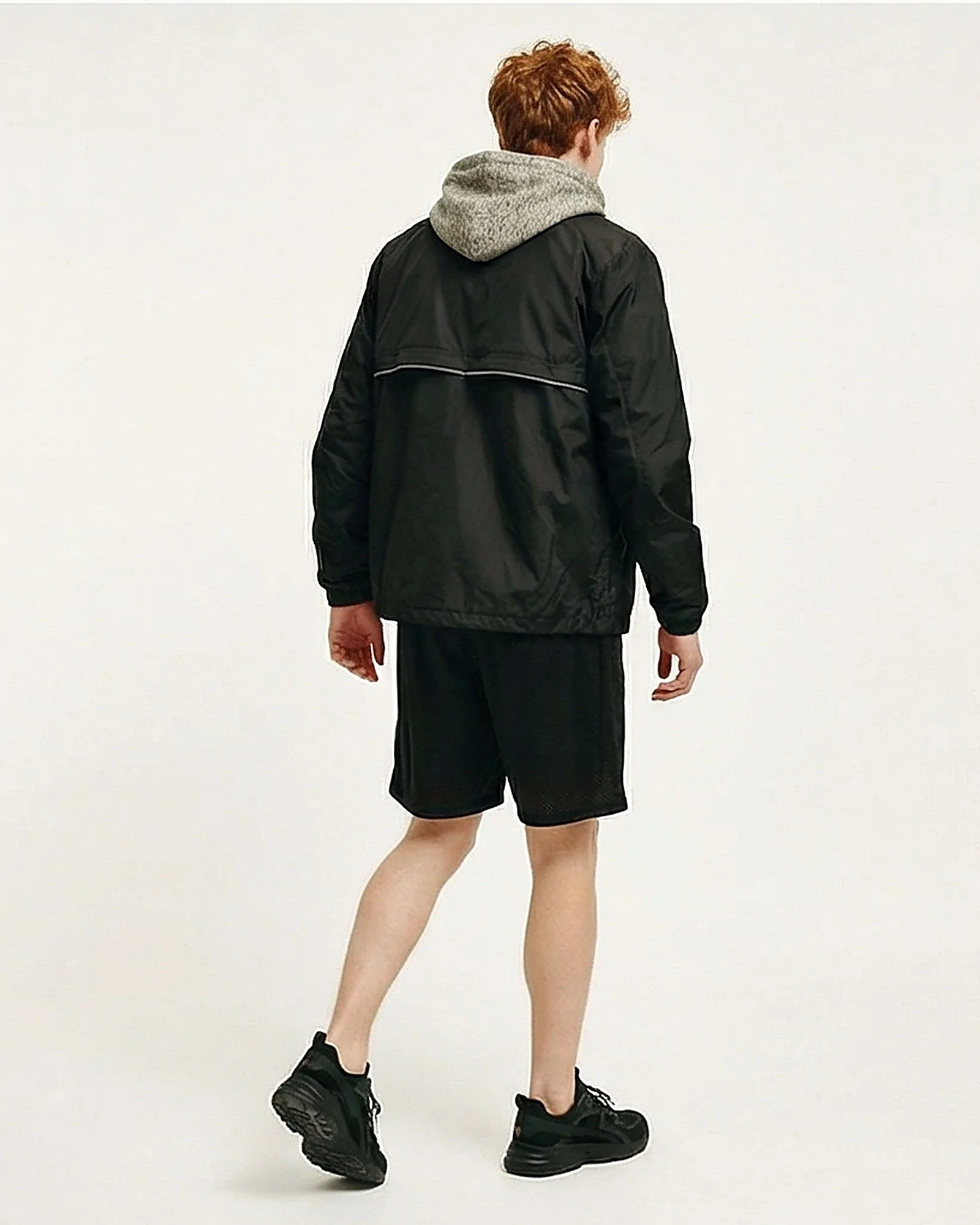 Ravin Men's Herringbone Textured Athletic Shorts – Black - R216808 - Image 5