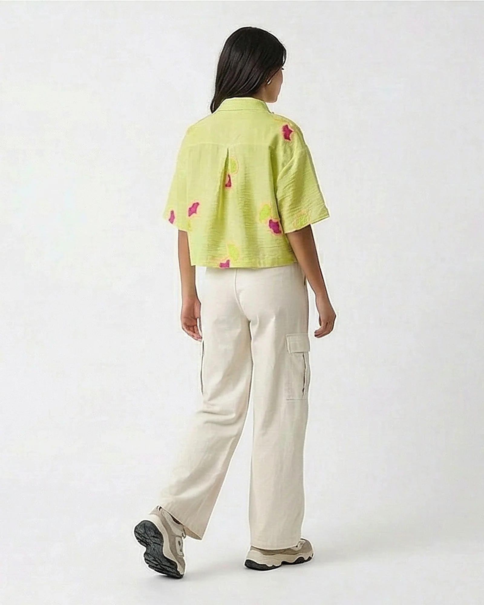 Ravin Embroidered Ginkgo Leaf Linen Shirt – Sage Green - R216948 - Image 5