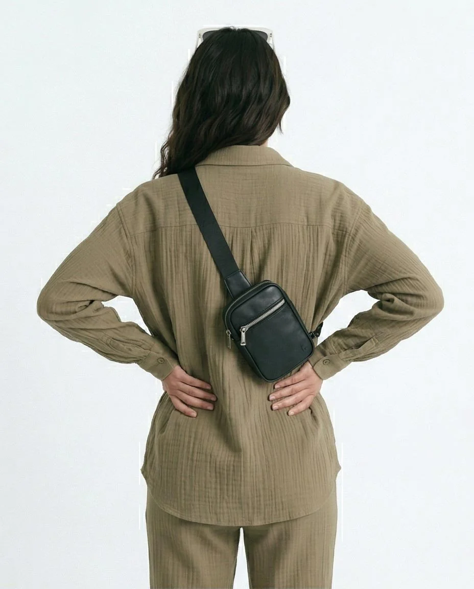 Ravin R217306 Relaxed Fit Crinkle Plissé Button-Down Shirt – Olive - R217306 - Image 2