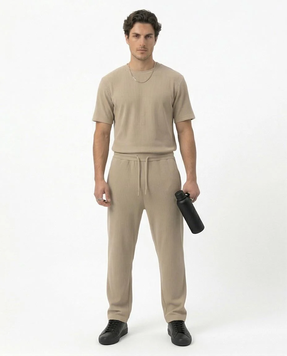 Ravin Ribbed Knit Straight-Leg Pants – Sand - R217421 - Image 3