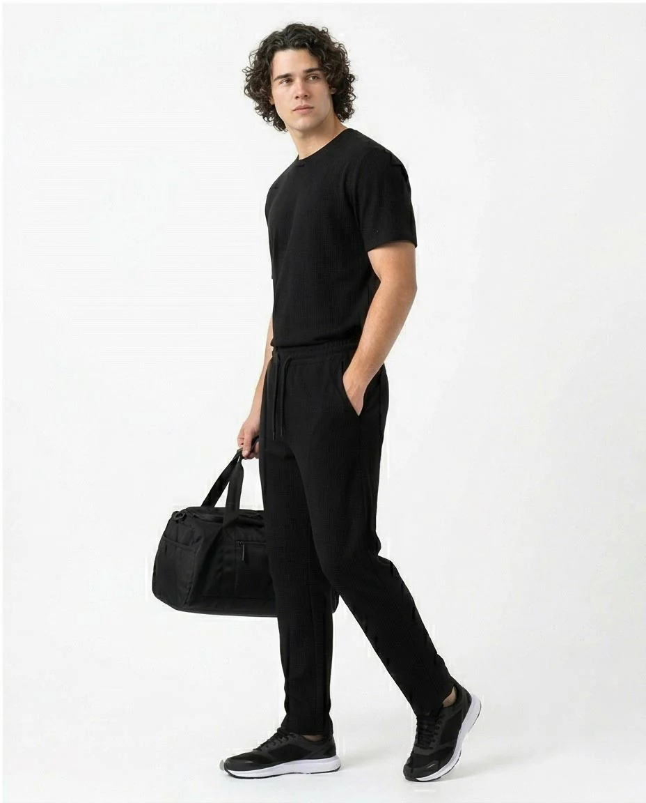Ravin Ribbed Knit Crew Neck Tee – Stealth Black - R217422 - Image 4