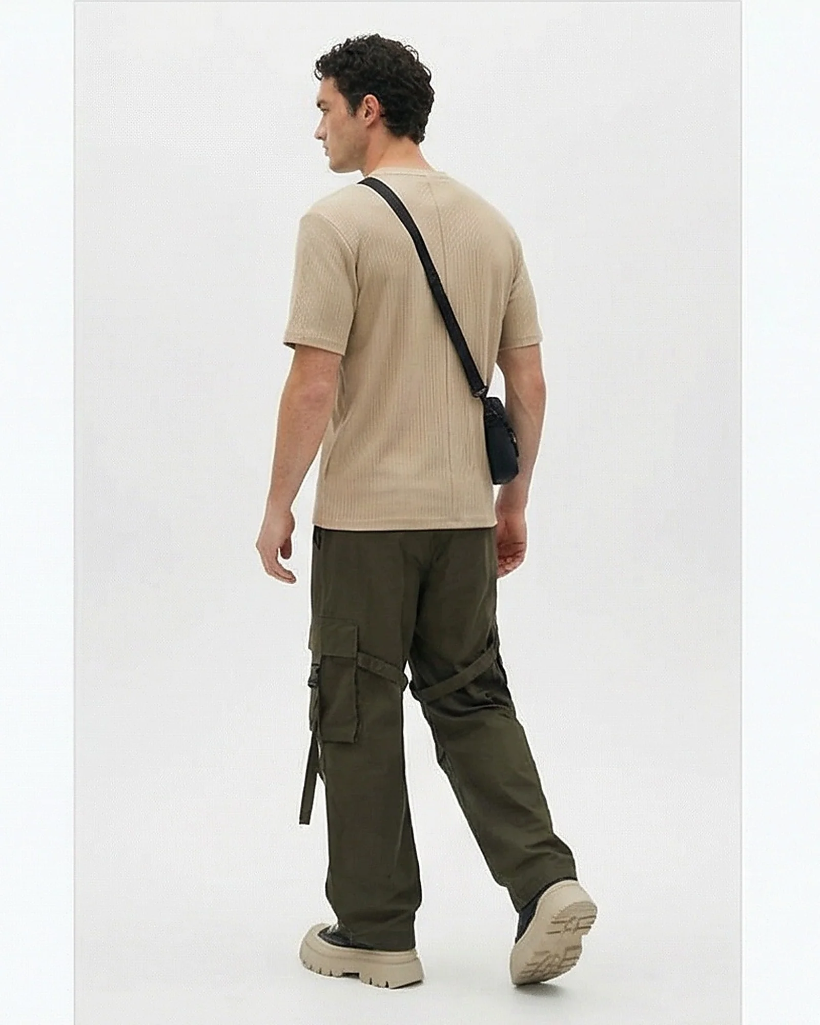 Ravin Ribbed Knit Crew Neck Tee – Sand - R217423 - Image 5
