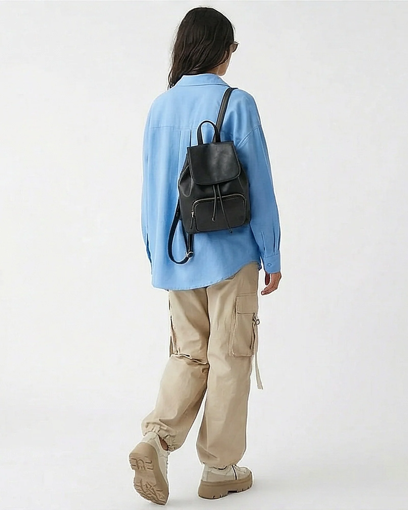 Ravin Oversized Box-Pleat Azure Button-Down Shirt in Sky Blue - R217216 - Image 5