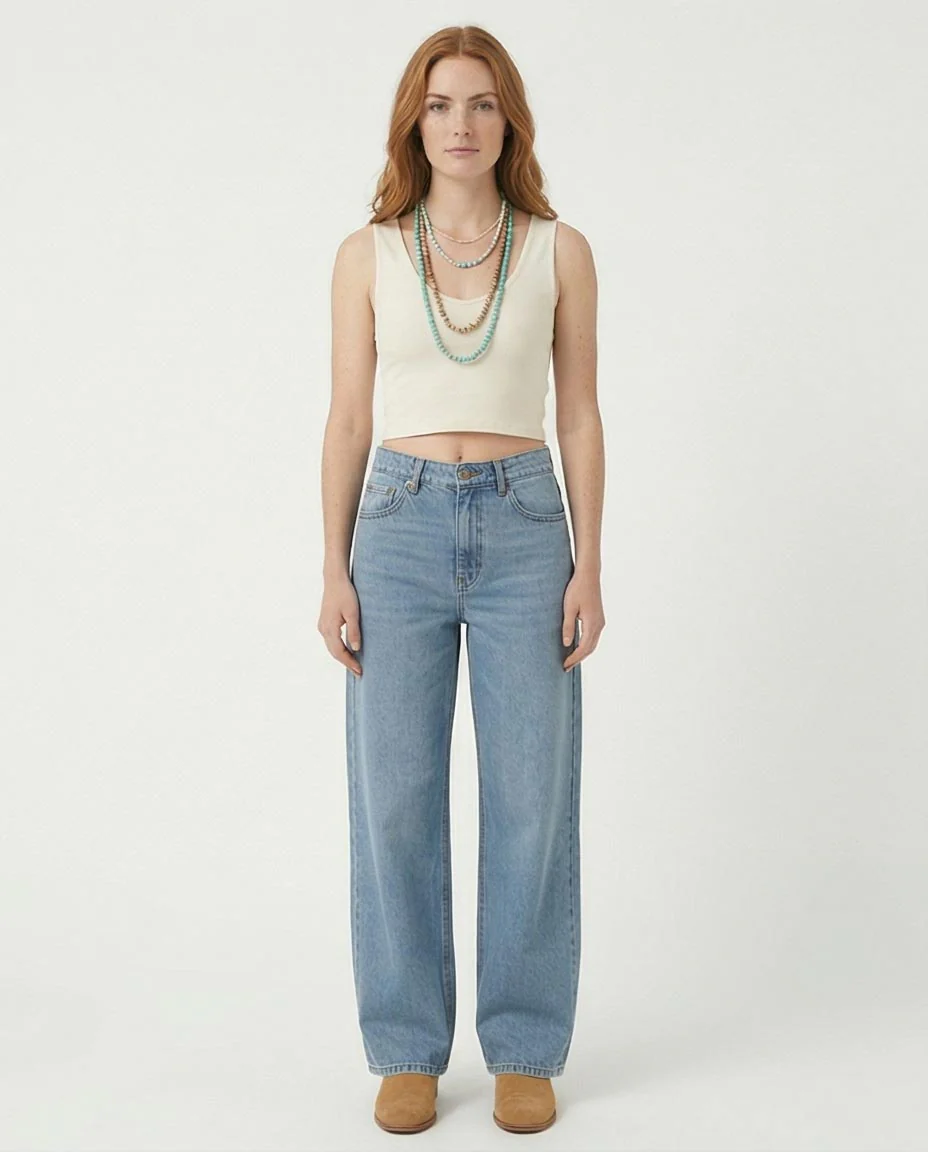 Ravin Wide-Leg High-Rise Denim Jeans – Light Blue Sun-Bleached Wash - R216415 - Image 3